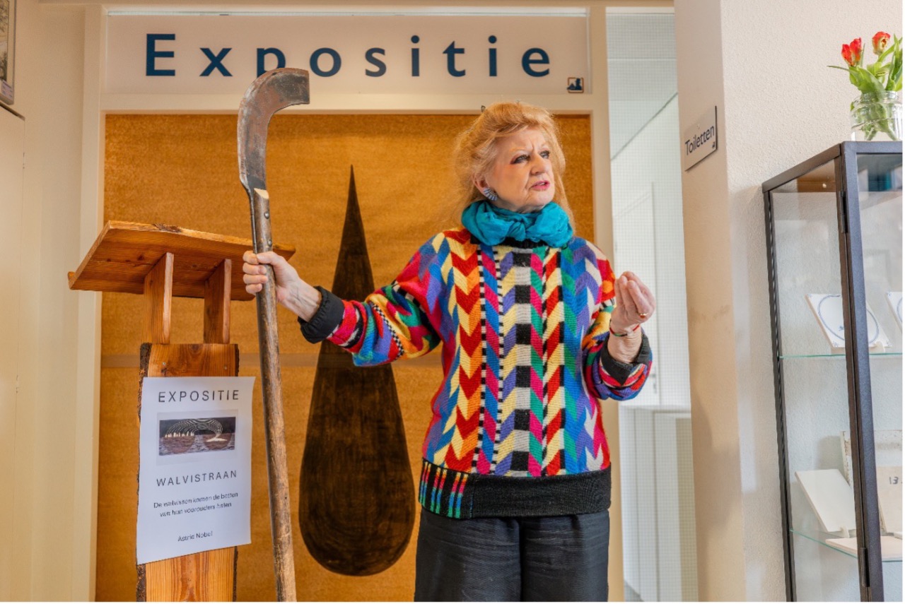 Expositie Walvistraan van Astrid Nobel in museum Sorgdrager